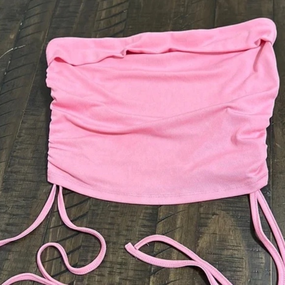 Pink Ruched Tube Top - Picture 2 of 2